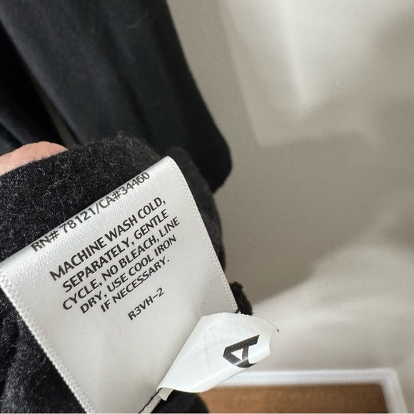 Eileen Fisher Black & Gray Color Block Long Sleeve Stretch Jersey Midi Dress‎ L - Picture 7 of 11